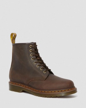 Dr Doc Martens 1460 Crazy Horse Cuero Encaje Up Boots (Crazy Horse) Marrom | QC41-M8UR