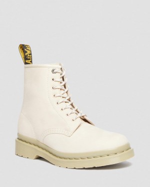 Dr Doc Martens 1460 Mono Milled Nubuck Cuero Encaje Up Boots (Milled Nubuck Wp) Beige | OP70-K1CH