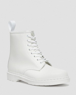 Dr Doc Martens 1460 Mono Smooth Cuero Encaje Up Boots (Smooth Cuero) Blancos | TC33-S9OJ