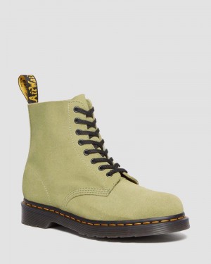 Dr Doc Martens 1460 Pascal Gamuza Encaje Up Boots (E H Gamuza+E H Gamuza Mb) Verde Oliva | RM86-H7VQ