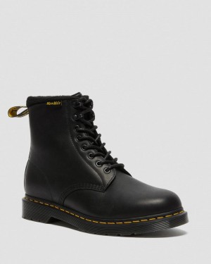 Dr Doc Martens 1460 Pascal Warmwair Cuero Encaje Up Boots (Valor Wp) Negros | PS02-W4WB