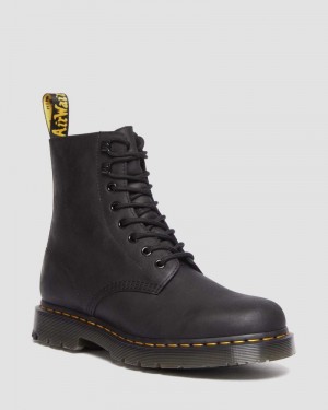 Dr Doc Martens 1460 Pascal Wintergrip Outlaw Cuero Encaje Up Boots (Outlaw) Negros | WY88-P5PJ