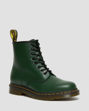 Dr Doc Martens 1460 Smooth Cuero Encaje Up Boots (Smooth Cuero) Verdes | AT20-A4FI