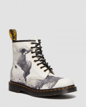 Dr Doc Martens 1460 Tate 'Decalcomania' Backhand Cuero Encaje Up Boots (Backhand) Multi | YD03-W4PV