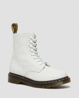 Dr Doc Martens 1460 - Pascal Virginia Cuero Boots (Virginia) Blancos | NA16-W8MC