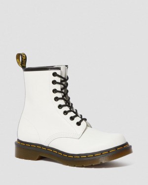 Dr Doc Martens 1460 - Smooth Cuero Encaje Up Boots (Smooth Cuero) Blancos | UR37-W4XY