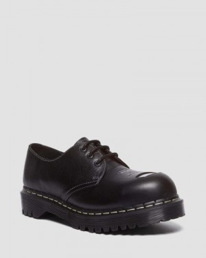 Dr Doc Martens 1461 Bex Exposed Steel Puntera Oxford Shoes (Overdrive) Negros | TG53-B8NT