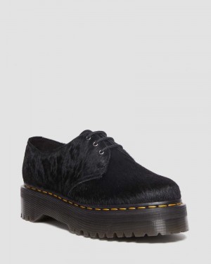 Dr Doc Martens 1461 Hair-On Plataforma Shoes (Hair On) Negros | HT82-A3MV