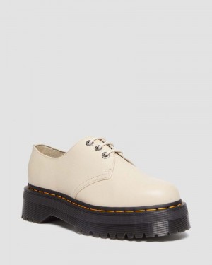 Dr Doc Martens 1461 II Pisa Cuero Plataforma Shoes (Pisa) Beige | NY64-S0AK