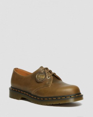 Dr Doc Martens 1461 Made in England Denver Cuero Oxford Shoes (Denver Veg Tan) Verde Oliva | BJ86-S4QU