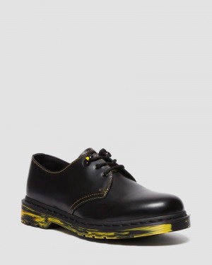 Dr Doc Martens 1461 Marbled Sole Cuero Oxford Shoes (Smooth Cuero) Negros | MY48-M8MY