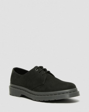 Dr Doc Martens 1461 Mono Milled Nubuck Cuero Oxford Shoes (Milled Nubuck Wp) Negros | ET28-T5TZ