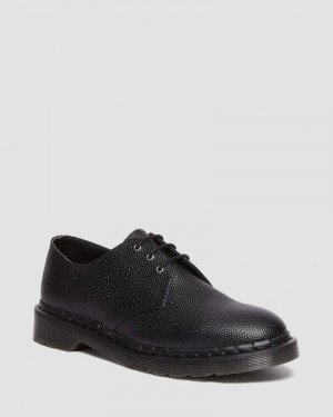 Dr Doc Martens 1461 Pebble Grain Cuero Oxford Shoes (Atlas Pebble Grain) Negros | QA55-P2UL