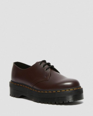 Dr Doc Martens 1461 Smooth Cuero Plataforma Shoes (Smooth Cuero) Vino | QE75-V8DA