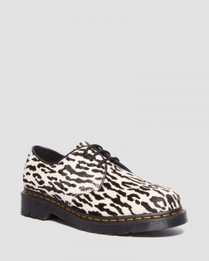 Dr Doc Martens 1461 Wacko Maria Hair-On Oxford Shoes (Hair On) Negros Blancos | NJ32-W4MA