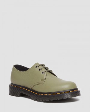 Dr Doc Martens 1461 - Virginia Cuero Oxford Shoes (Virginia) Verde Oliva | XH50-C5JI