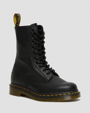 Dr Doc Martens 1490 Virginia Cuero Mid Calf Boots (Virginia) Negros | IS52-R8TO