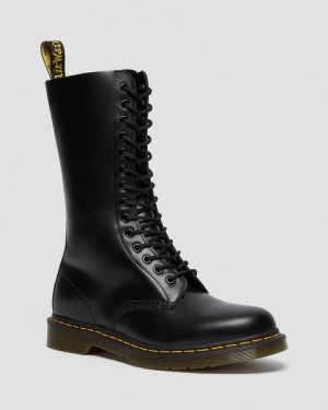 Dr Doc Martens 1914 Smooth Cuero Altos Boots (Smooth Cuero) Negros | QJ79-Z7ZS