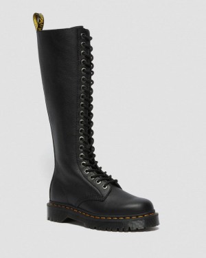 Dr Doc Martens 1B60 Bex Pisa Cuero Knee High Boots (Pisa) Negros | ZI58-Q4OO