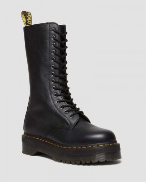 Dr Doc Martens 1B99 Pisa Cuero Mid Calf Encaje Up Boots (Pisa) Negros | IJ06-A6HS