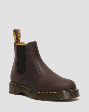 Dr Doc Martens 2976 Bex Crazy Horse Chelsea Boots (Crazy Horse) Marrom Oscuro | IL71-C7HD