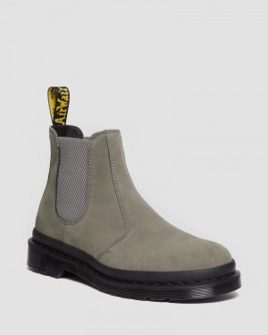 Dr Doc Martens 2976 Milled Nubuck Chelsea Boots (Milled Nubuck Wp) Grises | TJ87-Y3ZQ