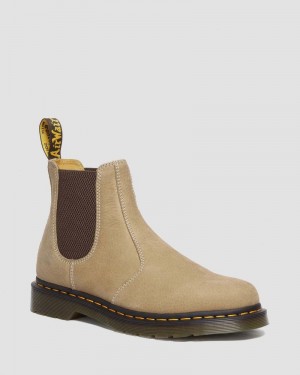 Dr Doc Martens 2976 Tumbled Nubuck Cuero Chelsea Boots (Tumbled Nubuck) Savannah Tan | TZ78-A7QZ