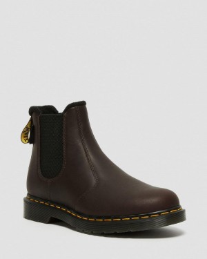 Dr Doc Martens 2976 Warmwair Cuero Chelsea Boots (Valor Wp) Marrom Oscuro | GD55-D1BE