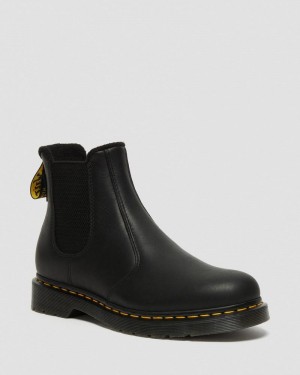 Dr Doc Martens 2976 Warmwair Cuero Chelsea Boots (Valor Wp) Negros | VZ91-I1JY