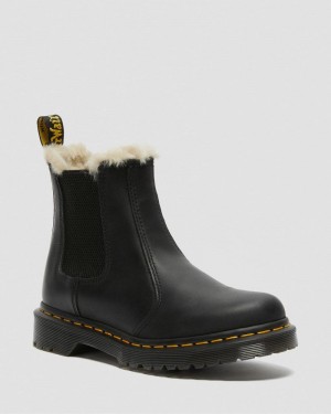 Dr Doc Martens 2976 - Faux Fur Forro Chelsea Boots (Burnished Wyoming) Negros | PG52-G8JE