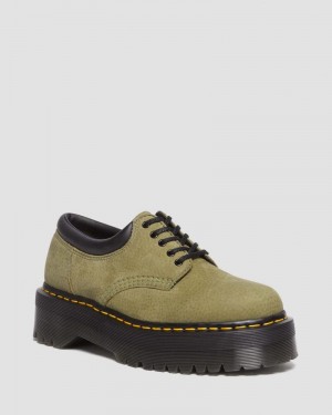 Dr Doc Martens 8053 Tumbled Nubuck Cuero Plataforma Casuales Shoes (Titan) Verde Oliva | PQ32-C3WA