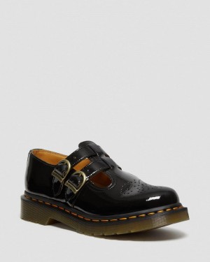 Dr Doc Martens 8065 Charol Cuero Mary Jane Shoes (Charol Cuero) Negros | JG25-K2DN