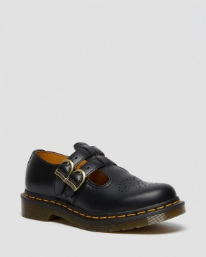 Dr Doc Martens 8065 Smooth Cuero Mary Jane Shoes (Smooth Cuero) Negros | TL65-R0PU