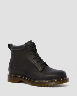 Dr Doc Martens 939 Ben Boot Cuero Encaje Up Boots (Greasy) Negros | LJ73-L1AM