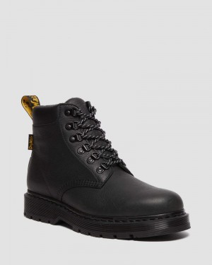 Dr Doc Martens 939 Trinity Impermeables Cuero Encaje Up Boots Negros | SY71-P0JT