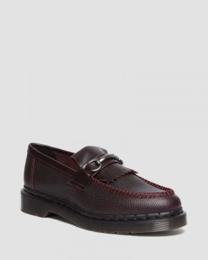 Dr Doc Martens Adrian Snaffle Pebble Grain Cuero Kiltie Loafers Oxblood | DR26-I1LB