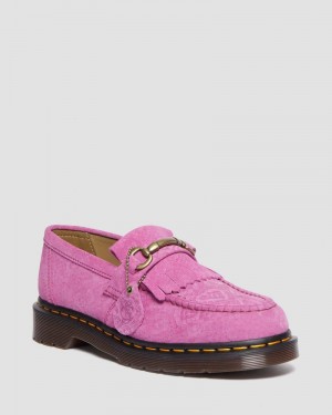 Dr Doc Martens Adrian Snaffle Repello Emboss Gamuza Kiltie Loafers (Repello Calf Gamuza Python Emboss) Rosas | SL96-B1PK