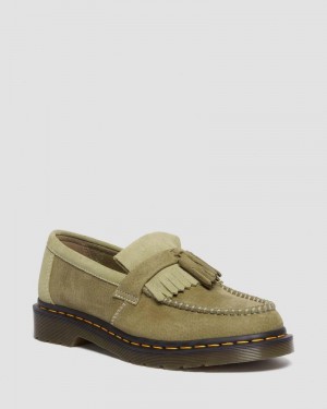 Dr Doc Martens Adrian Tumbled Nubuck Cuero Tassel Loafers (Tumbled Nubuck) Verde Oliva | WS66-H2LH