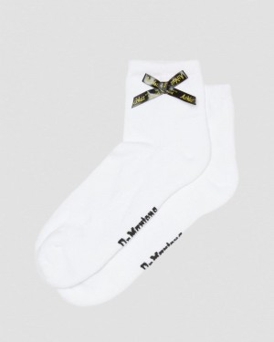 Dr Doc Martens Ankle Bow Organic Algodon Blend Socks (Algodon Blend) Blancos | IN78-K3UK