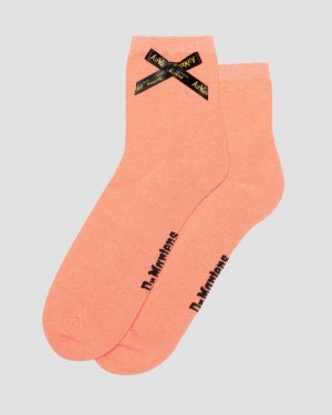 Dr Doc Martens Ankle Bow Organic Algodon Blend Socks (Algodon Blend) Coral | XD02-B5VD