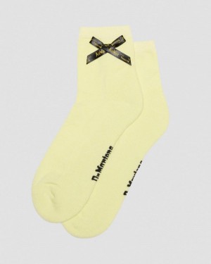 Dr Doc Martens Ankle Bow Organic Algodon Blend Socks (Algodon Blend) Azules Amarillos | BI84-N9WE