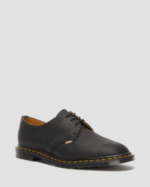 Dr Doc Martens Archie II JJJJound Wyoming Cuero Encaje Up Shoes (Wyoming) Negros | QX65-Z7LP