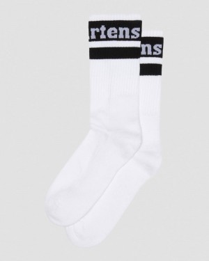 Dr Doc Martens Atléticos Logo Organic Algodon Blend Socks (Algodon Blend) White+Black | JQ09-B4JT