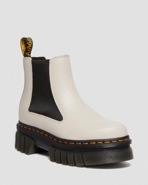 Dr Doc Martens Audrick Nappa Cuero Plataforma Chelsea Boots (Nappa Lux) Grises | XD46-N9MY