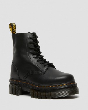 Dr Doc Martens Audrick Nappa Cuero Plataforma Ankle Boots (Nappa Lux) Negros | NS80-Q1XF