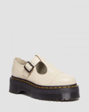 Dr Doc Martens Bethan Pisa Cuero Plataforma Mary Jane Shoes (Pisa) Beige | SP51-J6OA