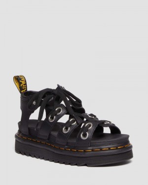 Dr Doc Martens Blaire Hardware Cuero Correa Sandals (Athena) Negros | DR61-T7SD