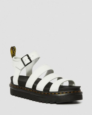 Dr Doc Martens Blaire Hydro Cuero Correa Sandals (Hydro Cuero) Blancos | KD56-P5NM