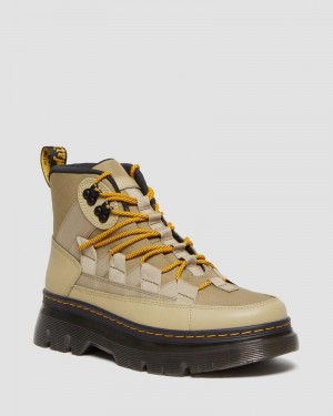 Dr Doc Martens Boury Nylon & Cuero Casuales Boots (Cyclone Nylon+Lapstone) Verde Oliva | VN87-T2EO