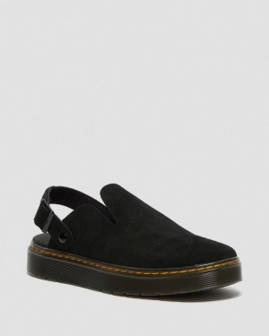 Dr Doc Martens Carlson Gamuza Casuales Destalonadas Mules (E.H.Gamuza) Negros | AQ89-N7RR